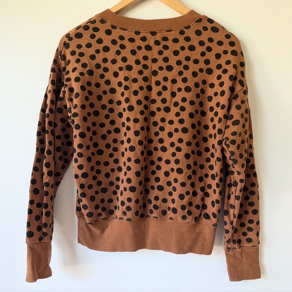 MADEWELL Pleat Sleeve Sweatshirt Leopard Dot - Picture 3 of 4